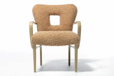 Paul Frankl Paul Frankl Set of 14 Dining Chairs in Bleached Mahogany Latte Boucl c 1950