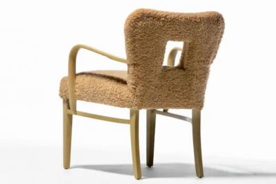 Paul Frankl Paul Frankl Set of 14 Dining Chairs in Bleached Mahogany Latte Boucl c 1950