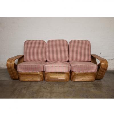 Paul Frankl Paul T Frankl Rattan 3 Seat Settee