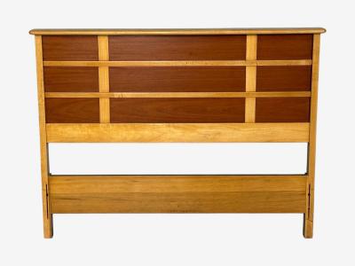 Paul Frankl Rare Twin Headboards Mahogany Rock Maple USA 1950s