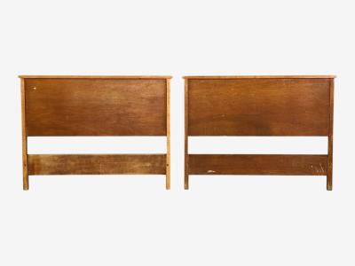 Paul Frankl Rare Twin Headboards Mahogany Rock Maple USA 1950s