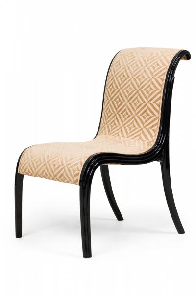 Paul Frankl Set of 8 Paul Frankl Ebonized and Upholstered Skyscraper Side Chairs