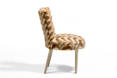 Paul Frankl Style Corset Back Side Chair Upholstered in Vintage Mink Fur