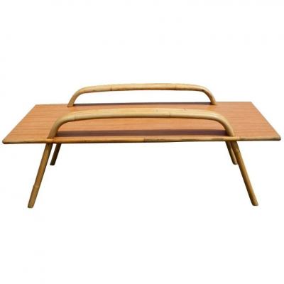 Paul Frankl Style Tropitan Bamboo Coffee Table