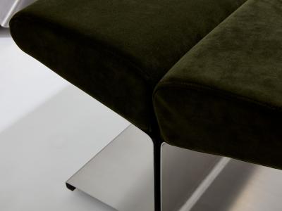 Paul Geoffroy Paul Geoffroy for Uginox stainless steel alcantara ottomans 1975