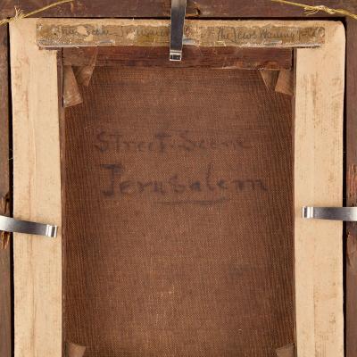 Paul H Ellis Orientalist oil painting of a Jerusalem street by Ellis