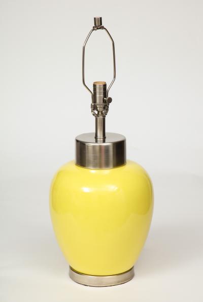 Paul Hanson Paul Hanson Lemon Yellow Porcelain Lamps