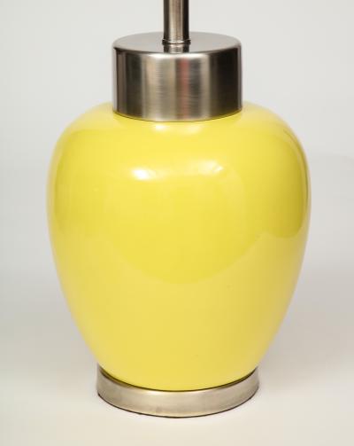 Paul Hanson Paul Hanson Lemon Yellow Porcelain Lamps