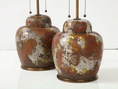 Paul Hanson Paul Hanson Mottled Glazed Ceramic Lamps