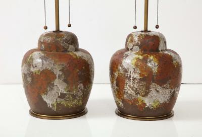 Paul Hanson Paul Hanson Mottled Glazed Ceramic Lamps