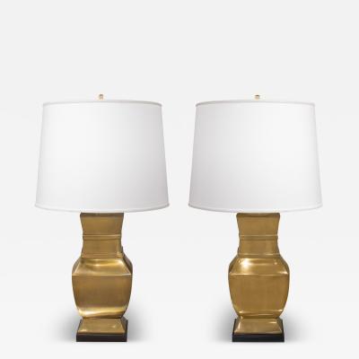 Paul Hanson Paul Hanson Neoclassical Table Lamps in Bronze 1950s