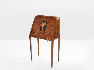 Paul Iribe Paul Iribe attr amboyna burl cabinet secretary desk circa 1920