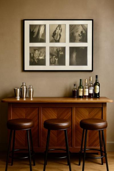 Paul Iribe Rose et Noir Commentary on Social Drinking Triple Triptych by Paul Iribe