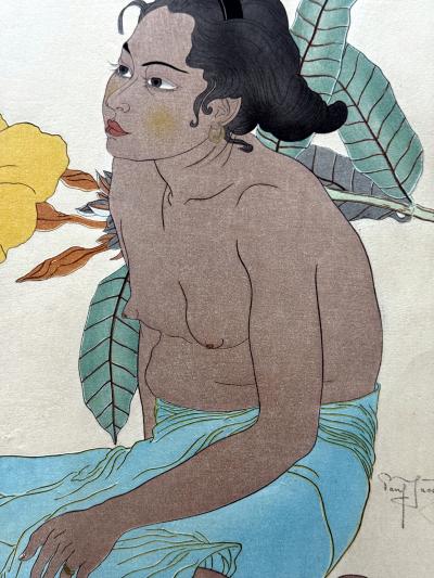 Paul Jacoulet Editioned Woodblock Print Jeune Fille de Saipan by Paul Jacoulet