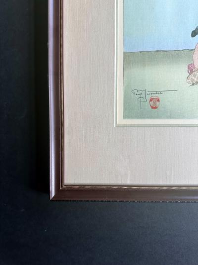 Paul Jacoulet Framed Japanese Woodblock Print Apres La Pluie Tarang Yap by Paul Jacoulet