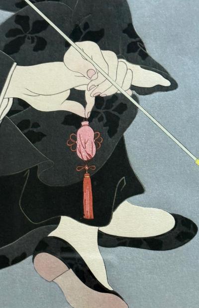 Paul Jacoulet Framed Rare Japanese Woodblock Print Le Lotus Noir Chine by Paul Jacoulet