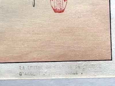 Paul Jacoulet Framed Woodblock Print La Lettre du Fils Coree Early Version by Paul Jacoulet