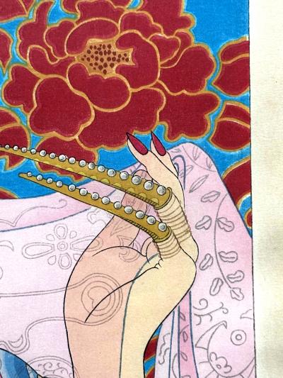 Paul Jacoulet Framed Woodblock Print Les Perles by Paul Jacoulet