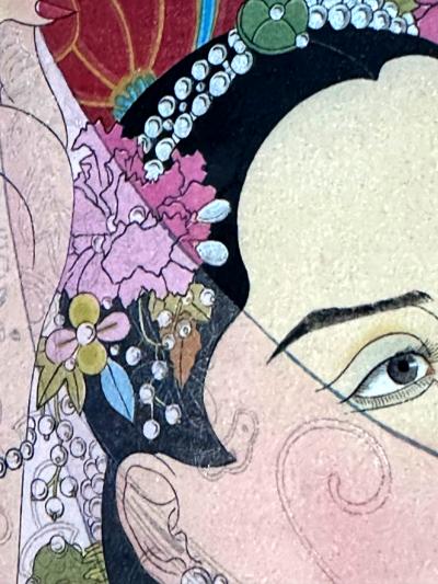 Paul Jacoulet Framed Woodblock Print Les Perles by Paul Jacoulet