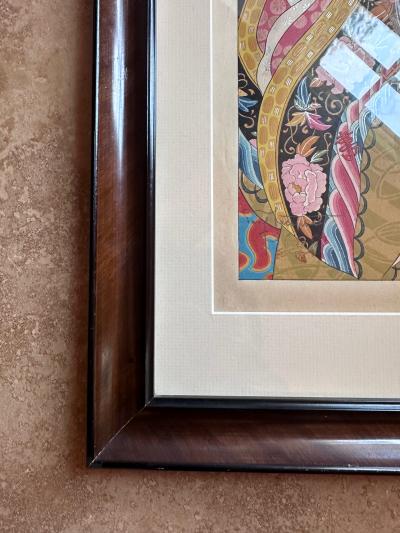 Paul Jacoulet Framed Woodblock Print Les Perles by Paul Jacoulet