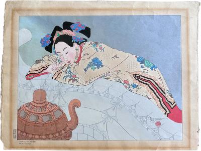 Paul Jacoulet Japanese Woodblock Print Fumees de Santal by Paul Jacoulet