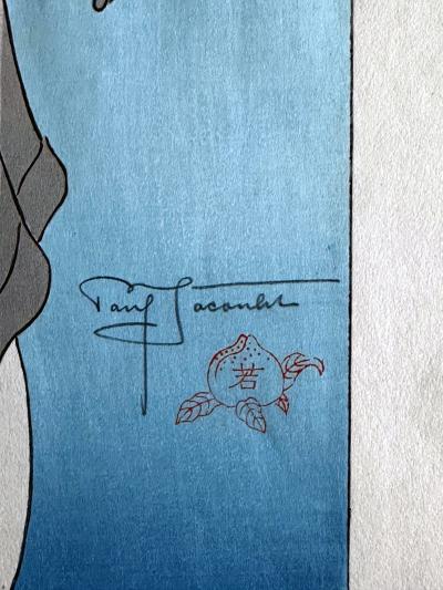 Paul Jacoulet Japanese Woodblock Print Le Bonze Errant by Paul Jacoulet