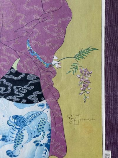 Paul Jacoulet Japanese Woodblock Print Le Tabouret de Porcelaine by Paul Jacoulet