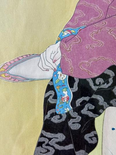 Paul Jacoulet Japanese Woodblock Print Le Tabouret de Porcelaine by Paul Jacoulet