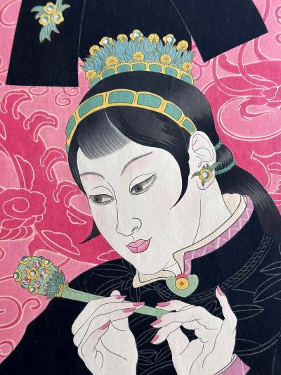 Paul Jacoulet Japanese Woodblock Print Les Jades Chinoise by Paul Jacoulet