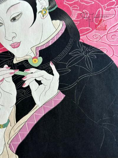 Paul Jacoulet Japanese Woodblock Print Les Jades Chinoise by Paul Jacoulet