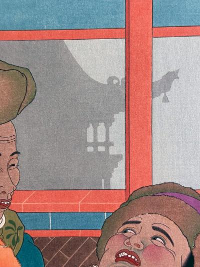 Paul Jacoulet Japanese Woodblock Print Une Histoire Tres Drole by Paul Jacoulet
