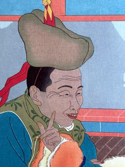 Paul Jacoulet Japanese Woodblock Print Une Histoire Tres Drole by Paul Jacoulet