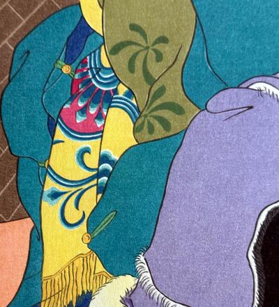 Paul Jacoulet Japanese Woodblock Print Une Histoire Tres Drole by Paul Jacoulet