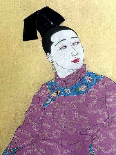 Paul Jacoulet Rare First Edition Woodblock Print Le Tabouret de Porcelaine Paul Jacoulet