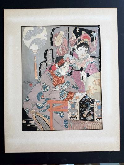 Paul Jacoulet Rare Set of Five Dames Chinoises et Madchoues Woodblock Prints Paul Jacoulet