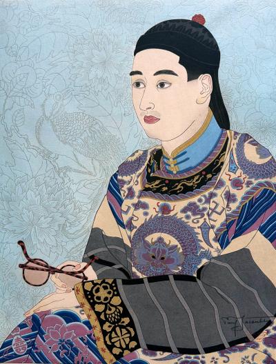 Paul Jacoulet Woodblock Print Le Mandarin Aux Lunettes by Paul Jacoulet