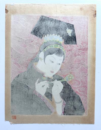 Paul Jacoulet Woodblock Print Les Jades Chinoise by Paul Jacoulet
