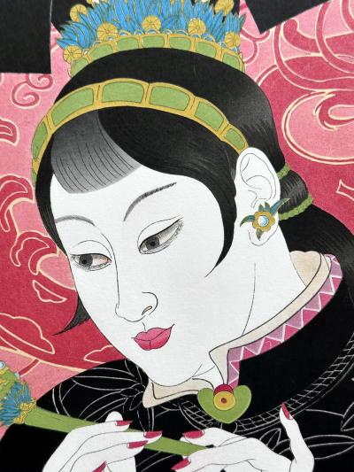 Paul Jacoulet Woodblock Print Les Jades Chinoise by Paul Jacoulet