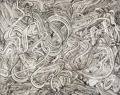 Paul Jansen Paul Jansen Black White Line Drawing on Paper