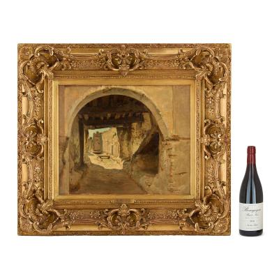 Paul Jean Baptiste Lazerges Antique Orientalist oil painting of Biskra by Paul Lazerges