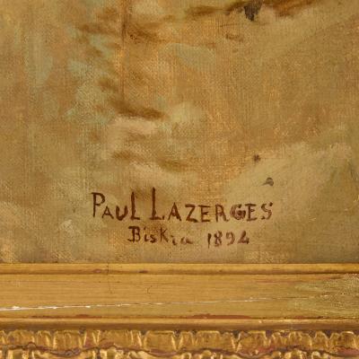 Paul Jean Baptiste Lazerges Antique Orientalist oil painting of Biskra by Paul Lazerges