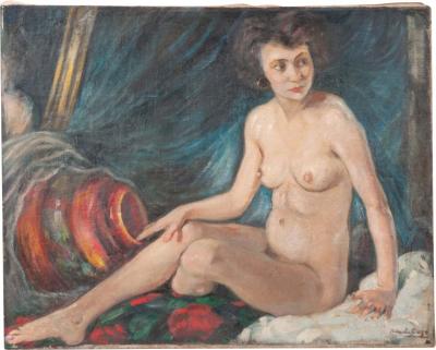 Paul Jean Coze Sitting Lady on Canvas
