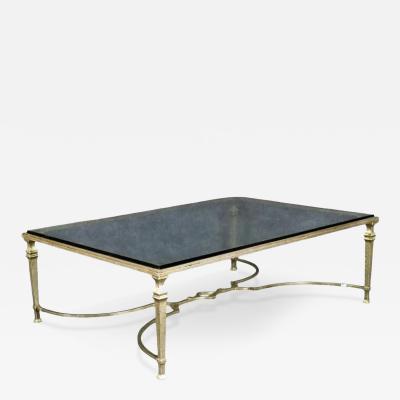 Paul Jones Vintage Paul M Jones White Gold Leaf Wrought Iron Glass Cocktail Table