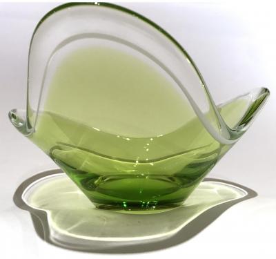 Paul Kedelv Two Glass Bowls by Paul Kedelv for Flygsfors 1955