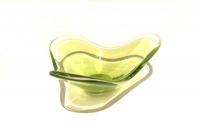 Paul Kedelv Two Glass Bowls by Paul Kedelv for Flygsfors 1955