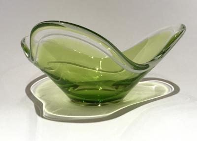 Paul Kedelv Two Glass Bowls by Paul Kedelv for Flygsfors 1955