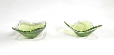 Paul Kedelv Two Glass Bowls by Paul Kedelv for Flygsfors 1955