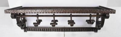 Paul Kiss ART DECO HAMMERED WROUGHT IRONT COAT RACK BY PAUL KISS
