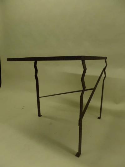 Paul Kiss French Early Modern Hand Hammered Copper Console Center Table Attr Paul Kiss