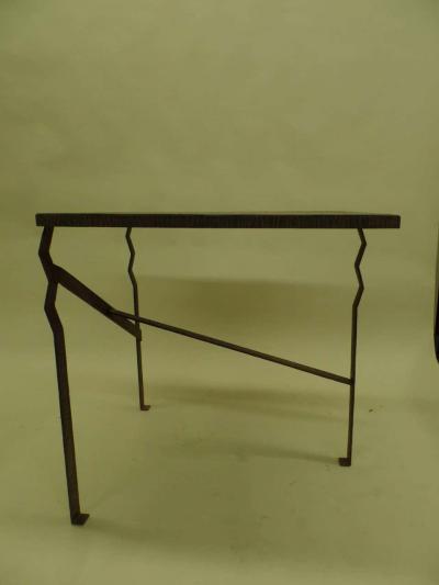 Paul Kiss French Early Modern Hand Hammered Copper Console Center Table Attr Paul Kiss